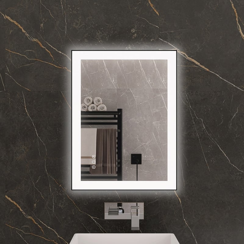 LED Black Aluminum Framed Bathroom Mirror Vanity Mirror for wall