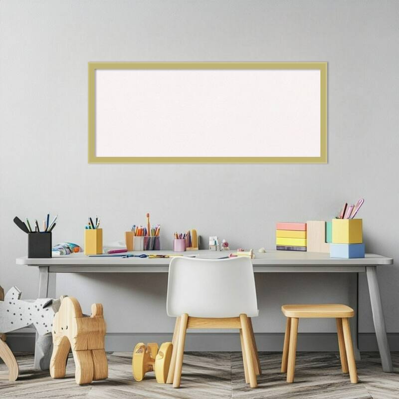 Incline Light Gold Wood Framed Cork Board - Bulletin Board, Organization Board, Pin Board