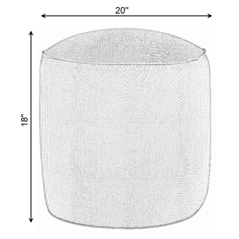 Sorra Home Indoor Faux Fur Round Bean Pouf/Ottoman
