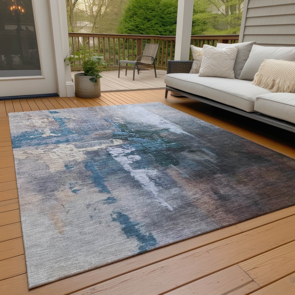 Machine Washable Indoor/Outdoor Modern Painters Touch Chantille Rug