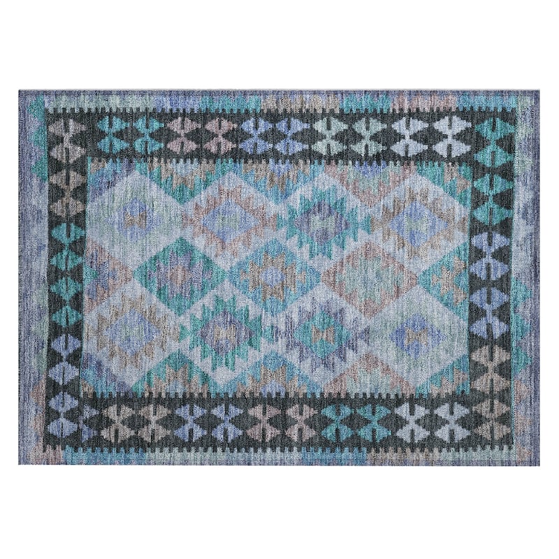Machine Washable Indoor/ Outdoor Boho Global Chantille Rug