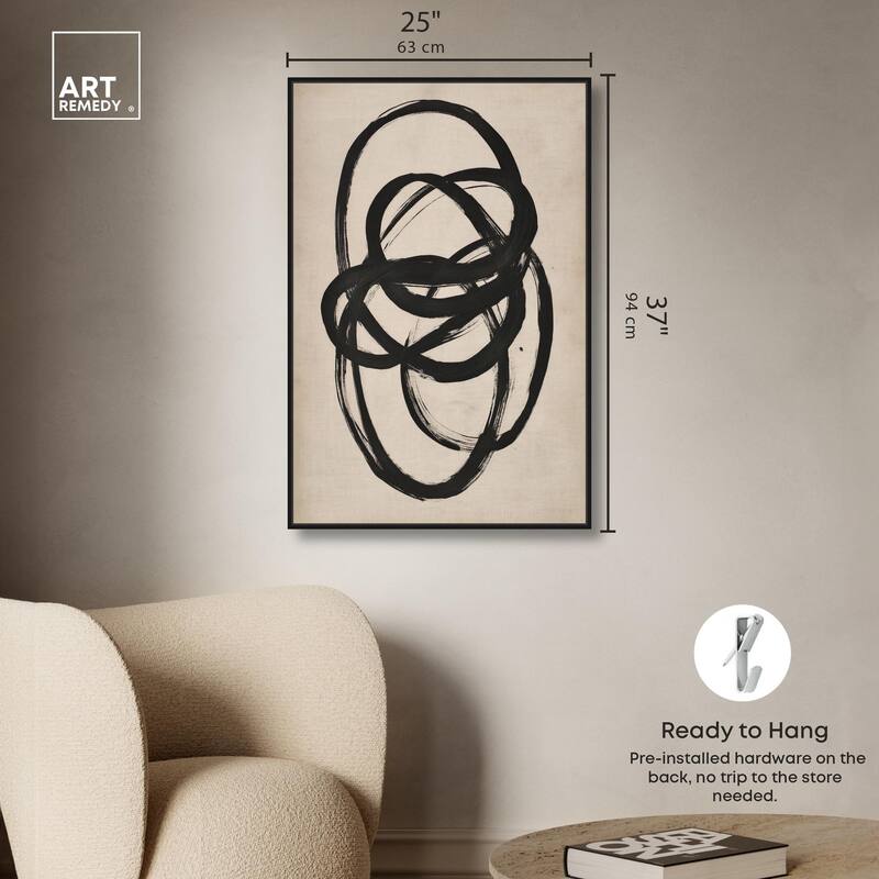 Beige Black I Canvas by Art Remedy