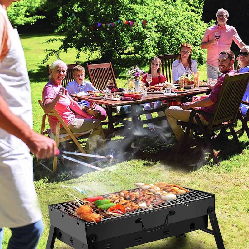 Portable BBQ Grill Foldable Charcoal Grill Lightweight Smoker Grill