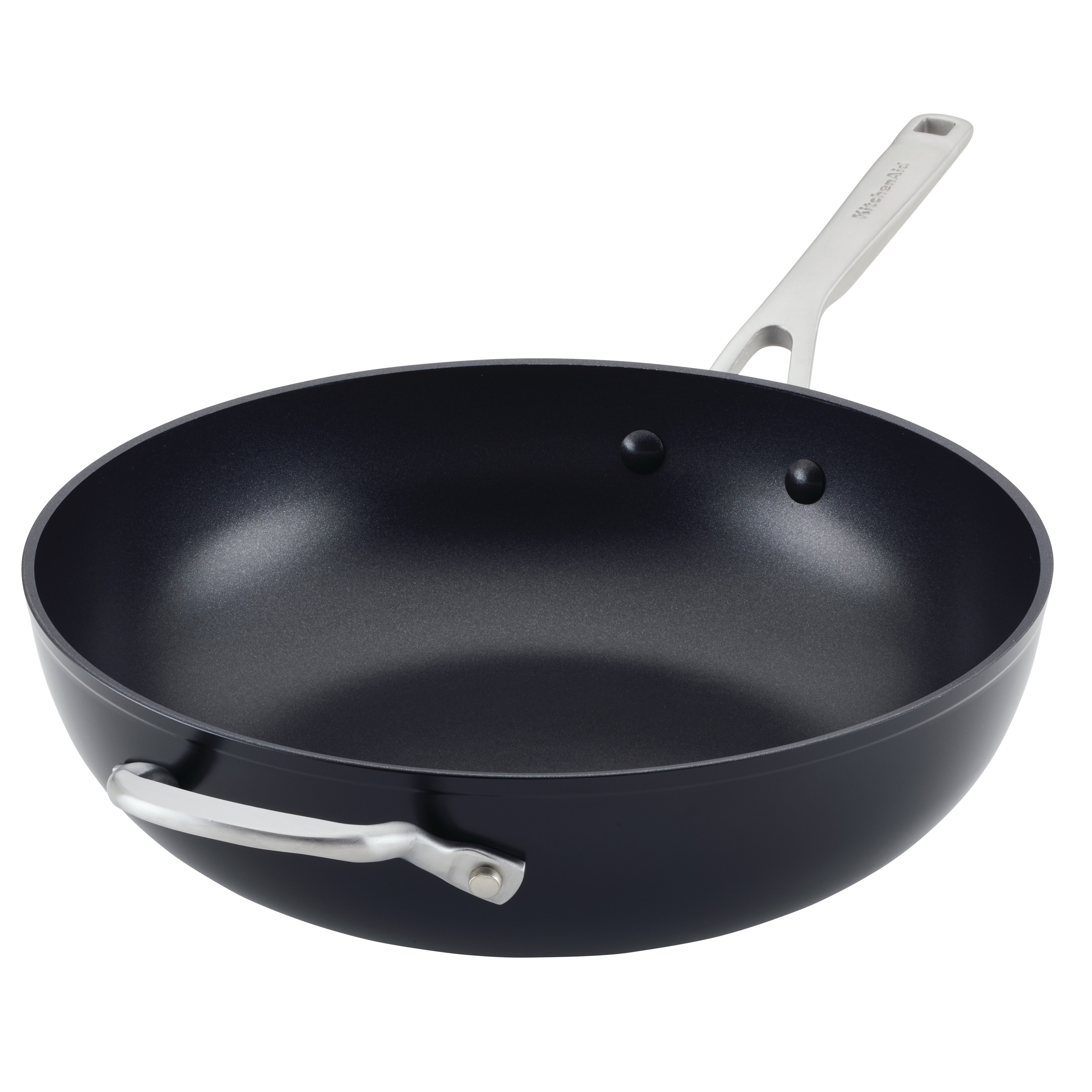KitchenAid Hard Anodized Induction Nonstick Stir Fry Pan Wok with Helper Handle 12.25 Inch Matte Black Bed Bath Beyond 37960440