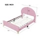 preview thumbnail 23 of 52, Bedroom Velvet Fabric Bed Frame with Classic Semi-circle Shaped Headboard and Metal Legs, Upholstered Platform Bed for Kids