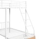 preview thumbnail 15 of 28, Full over Twin & Twin Bunk Bed, Metal Triple Bunk Bed with Drawers and Guardrails