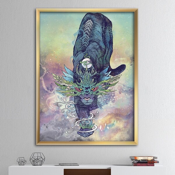 Designart 'Spectral Cat' Modern & Contemporary Premium Framed Art Print. Opens flyout.