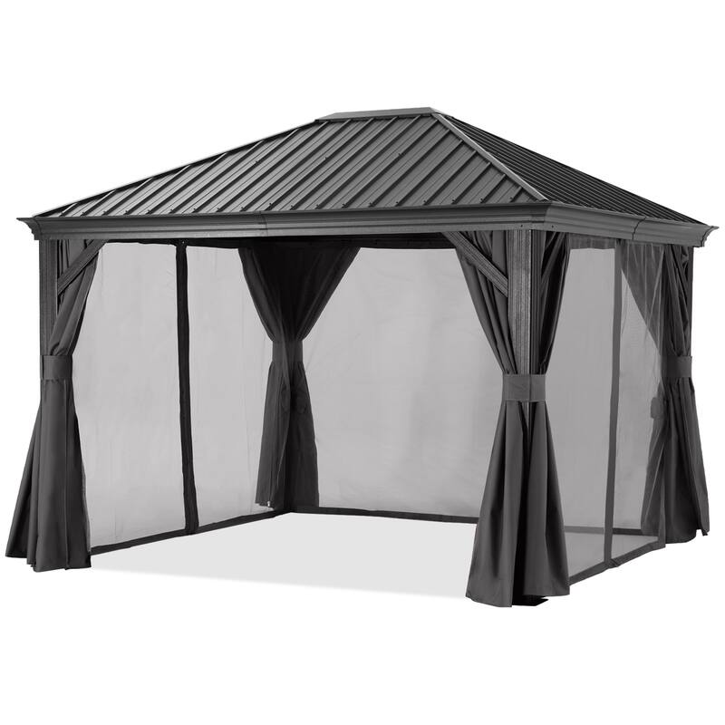 ABCCANOPY Outdoor Hardtop Gazebo with Galvanized Steel Double Roof