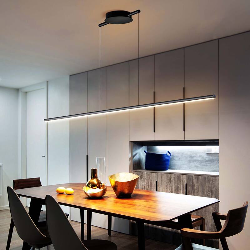 Minimalist Modern Dimmable Kitchen Island Light Linear Chandelier