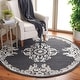 preview thumbnail 31 of 42, SAFAVIEH Handmade Glamour Mirja French Country Scroll Wool Rug 6' Round - Black/Ivory - Round