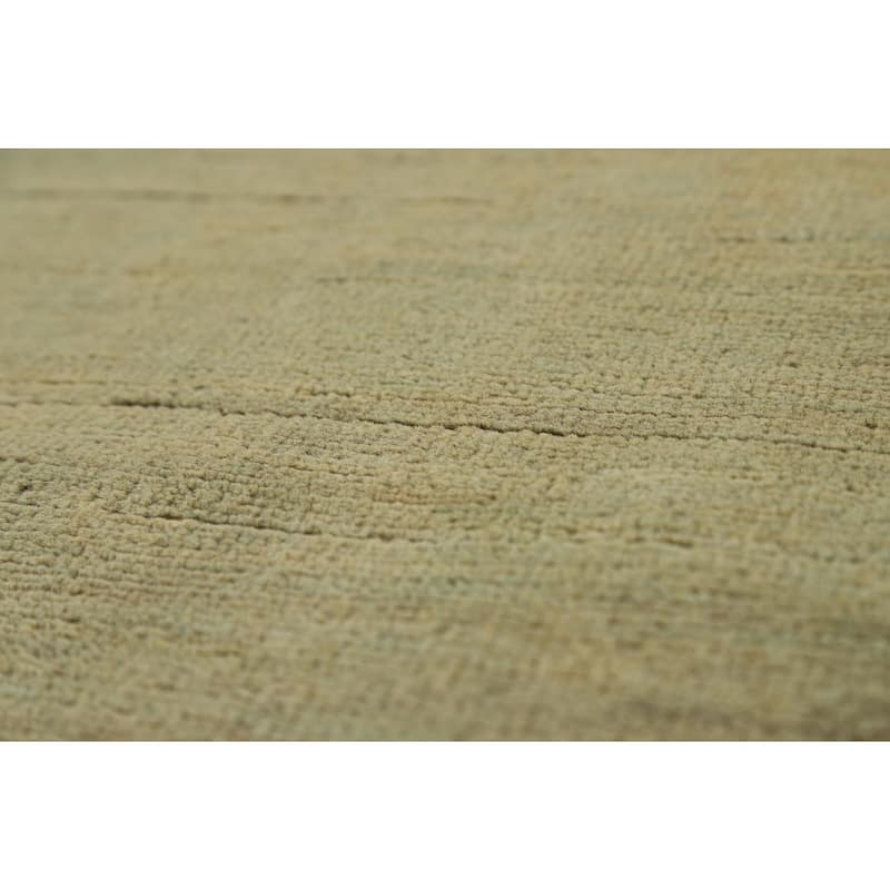 Gabbeh Modern Foyer Rug Handmade Green Accent Wool Carpet - 2'8"x 4'1"
