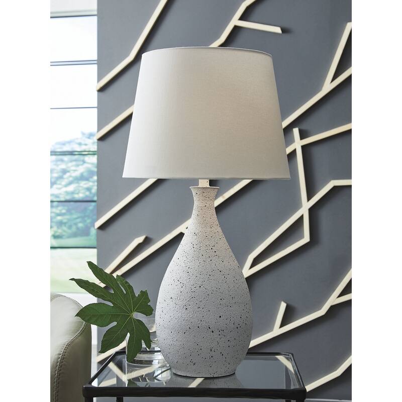 Signature Design by Ashley Wyattford White/Black Table Lamp - 17" W x 17" D x 33" H