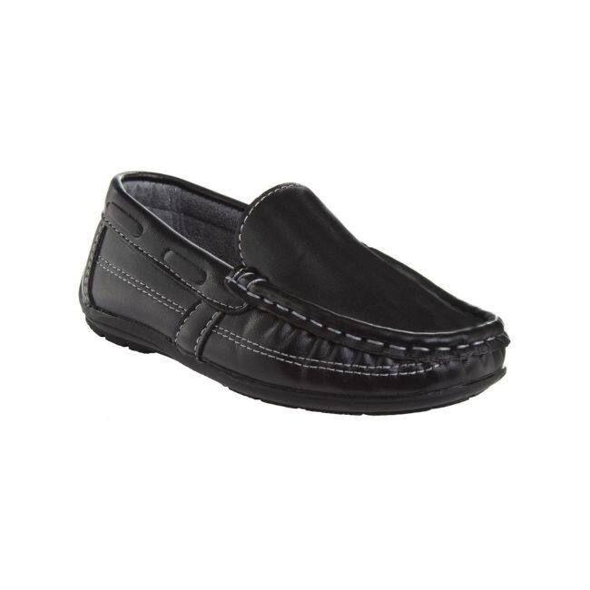 Josmo Boys' Slip-On Casual Boat Style Shoes. (Little Kids/Toddler) - Black - 6