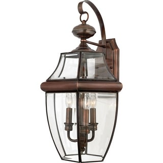 Newbury 3-Light Outdoor Wall Lantern in Aged Copper