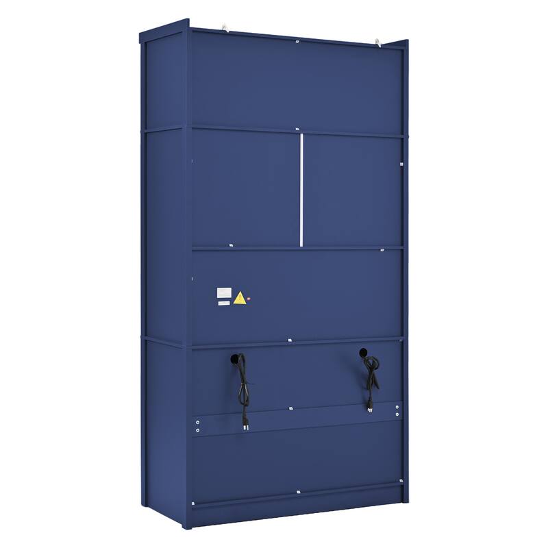 80.1" Tall Freestanding Kitchen Pantry, Shaker Style Cabinet with 2 Power Outlets, Adjustable & Door Shelves