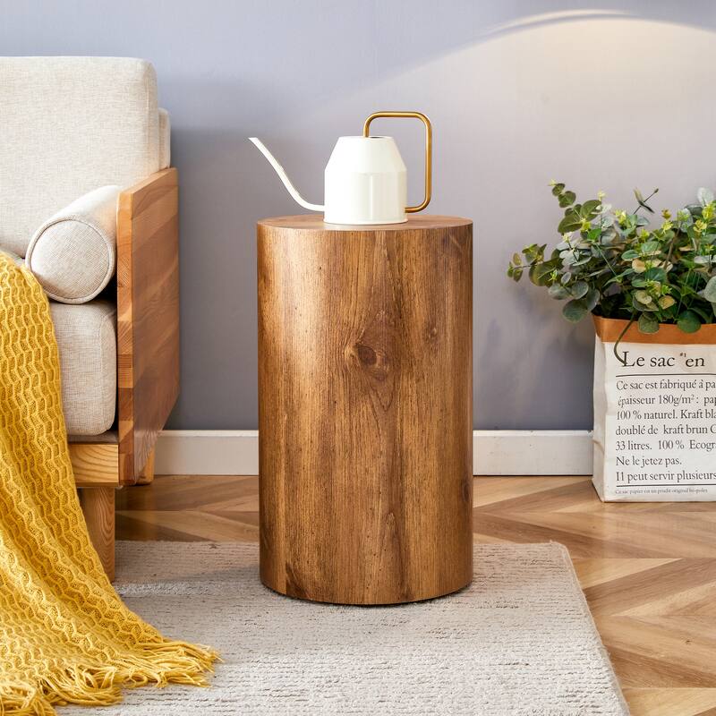 GDFStudio - Jackson Multi-Size Cylindrical Coffee Table Set with Wood-Grain Finish
