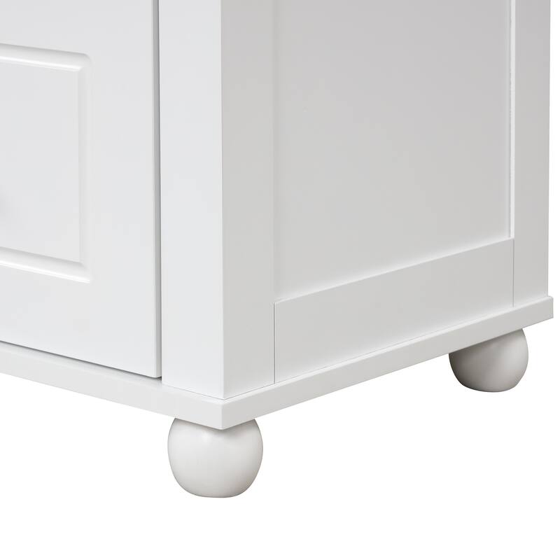 Roomfitters Tall Bathroom Cabinet with 2 Drawers and Adjustable Shelf Freestanding Painted MDF Structure