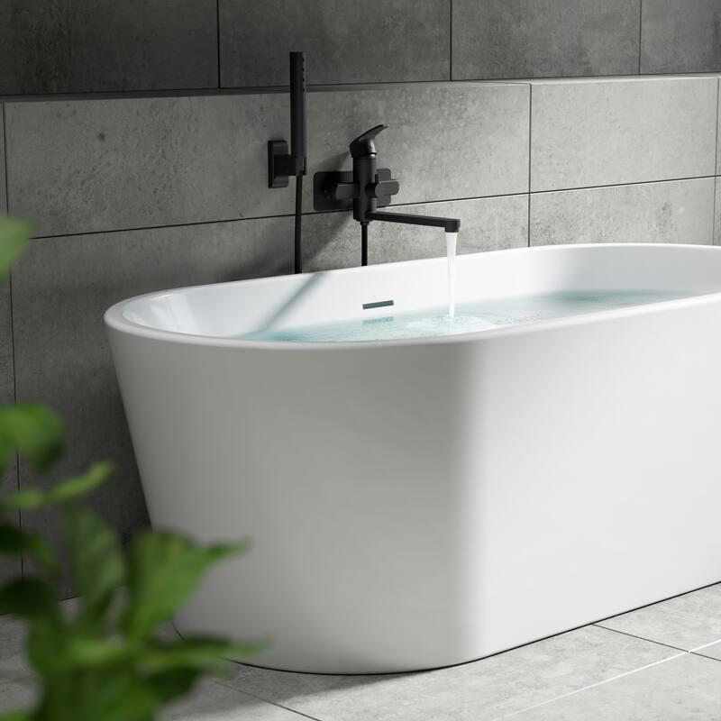 Niagara Highflow Wall Mounted Tub Filler with Pivoting Arm Spout and Handshower Matte Black