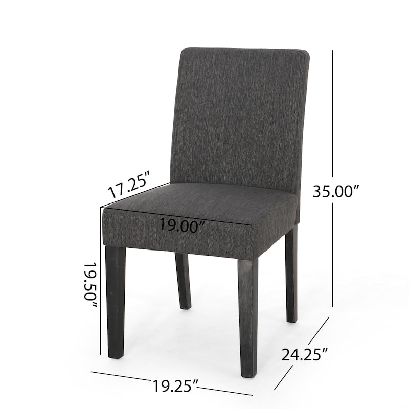 Armless Upholstered Dining Chairs Set of 2, Modern Fabric Side Chair with Tapered Legs Kitchen Dining Chairs