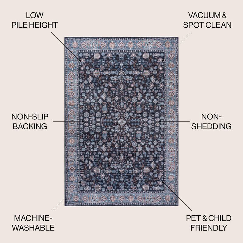 JONATHAN Y Cirali All-Over Persian Machine Washable Area Rug