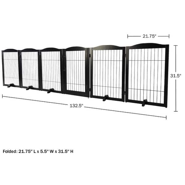 dimension image slide 3 of 4, PETMAKER 6-Panel Foldable Pet Gate - N/A