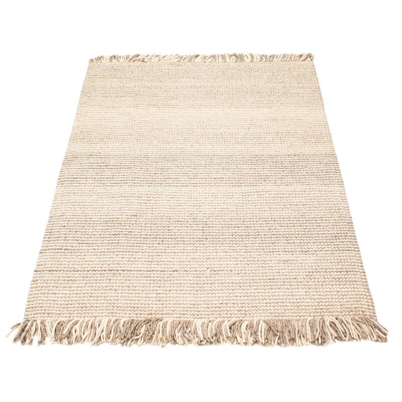 ECARPETGALLERY Braid weave Sienna Brown Wool Rug - 5'2 x 7'7