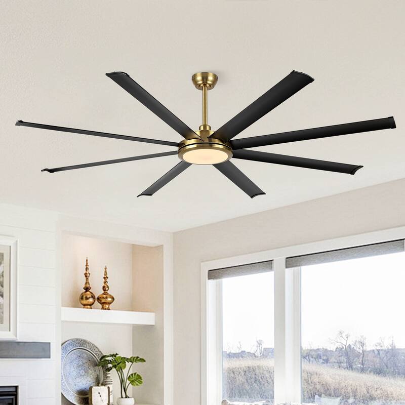 WINGBO 64" and 72" and 80" and 96" Indoor Ceiling Fan with LED Light and Remote