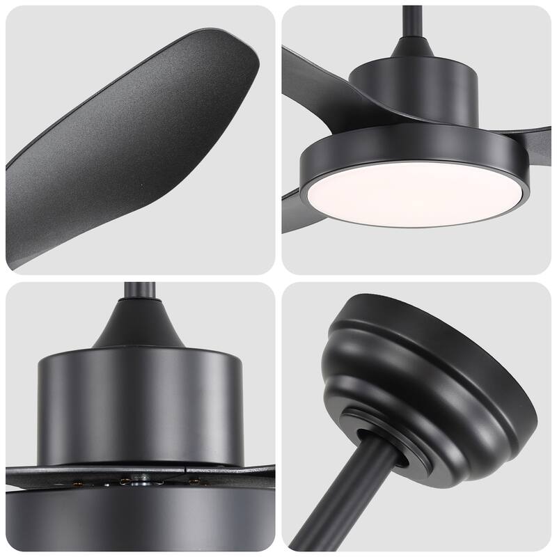6-Speed Reversible Ceiling Fan with Light and Remote, Indoor 47" Energy Saving Ceiling Fan for Living Room Bedroom