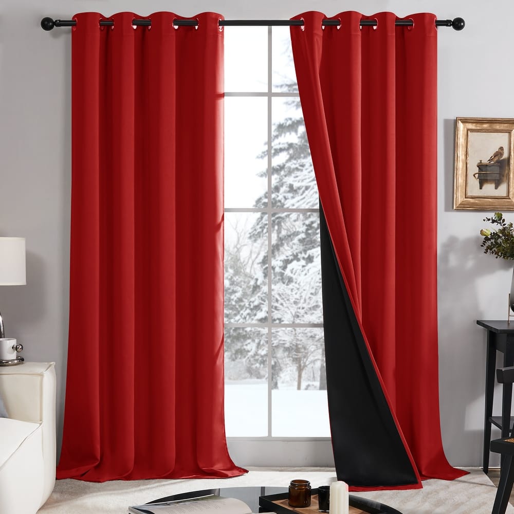 Deconovo 100 Percent Blackout with Liner Grommet Curtain (2 Panel)