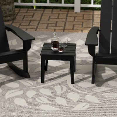 Shoreside HDPE Eco-Friendly All Weather Square Modern 18" Side Table