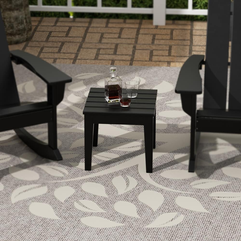 Shoreside HDPE Eco-Friendly All Weather Square Modern 18" Side Table