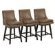 preview thumbnail 71 of 216, Luca Counter Height Swivel Barstool Set of 3 - Saddle Brown-Faux Leather - Counter Height
