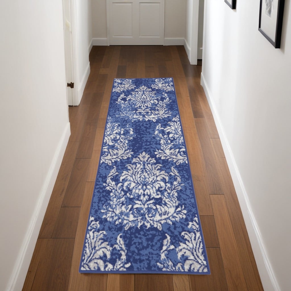 Jore Power Loomed Distressed Abstract Non Skid Stain Resistant Area Rug By HomeRoots - 96' X '24' X '0.39
