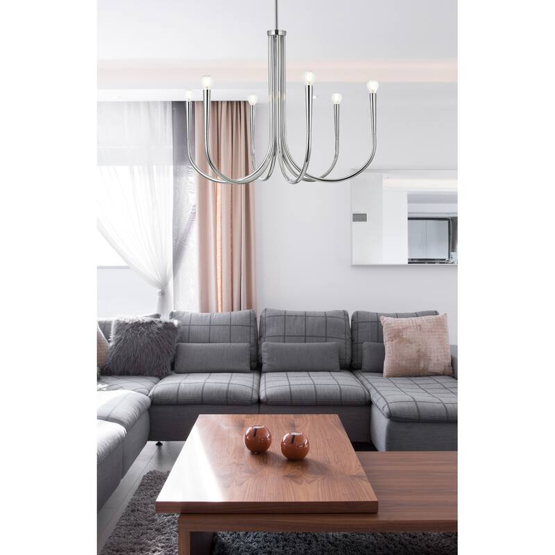 Elegant Lighting LD722D30 Layne 6 Light 30" Wide Taper Candle Style