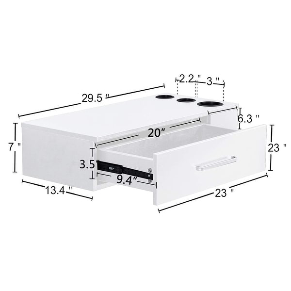BarberPub Locking Wall Mount Styling Station Barber Equipment 3036-2