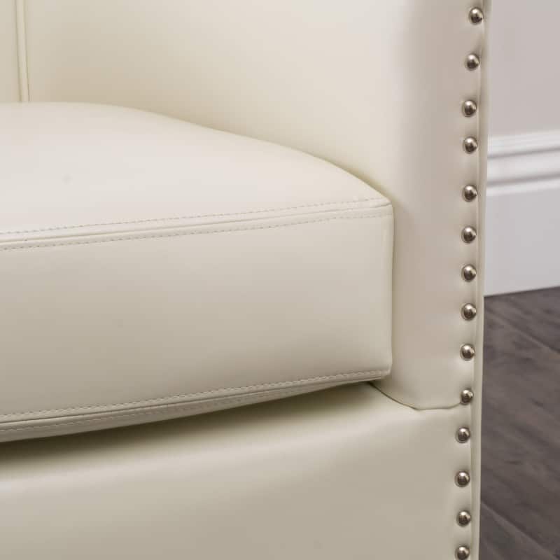 Austin Ivory Bonded Leather Club Chair by Christopher Knight Home