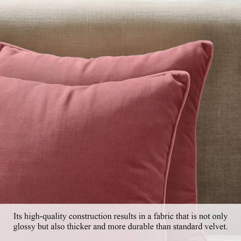 A1HC Set of 2 Luxurious Fine Soft Velvet Throw Pillow Covers Only, For Sofas, Beds, Vibrant Colors and Hidden Zipper