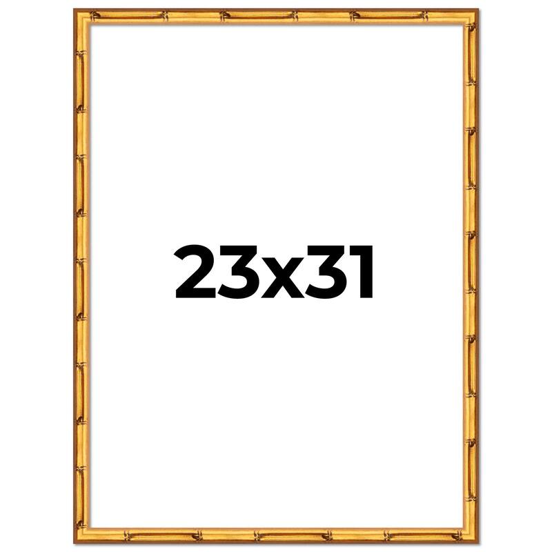 23x31 Frame Gold Bamboo Solid Wood Picture Frame | 1 Inch Moulding