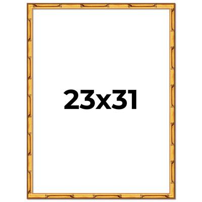 23x31 Frame Gold Bamboo Solid Wood Picture Frame | 1 Inch Moulding