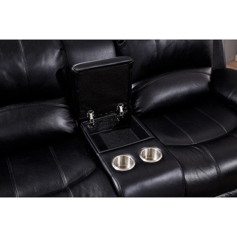 Betsy Furniture 2 Piece Bonded Leather Power Reclining Living Room Set, Sofa and Loveseat