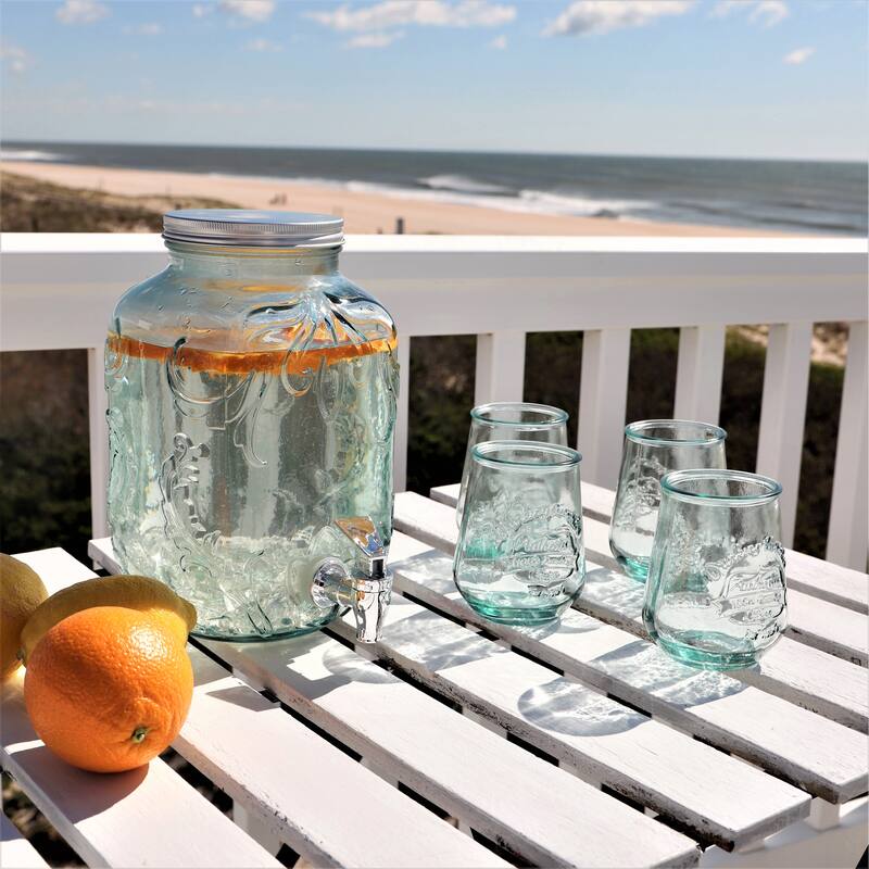 Euro Ceramica Essential Bara 4 Piece Recycled Glass Tumbler Set - Made in Spain