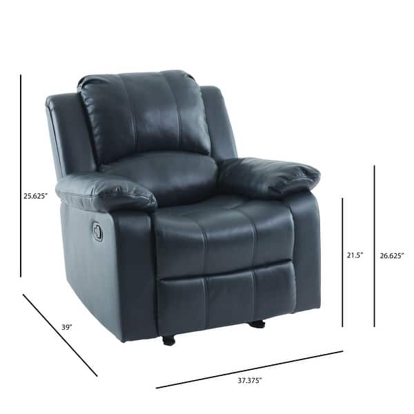 dimension image slide 2 of 5, Charleston Leather Gel Glider Rocker Recliner by Greyson Living