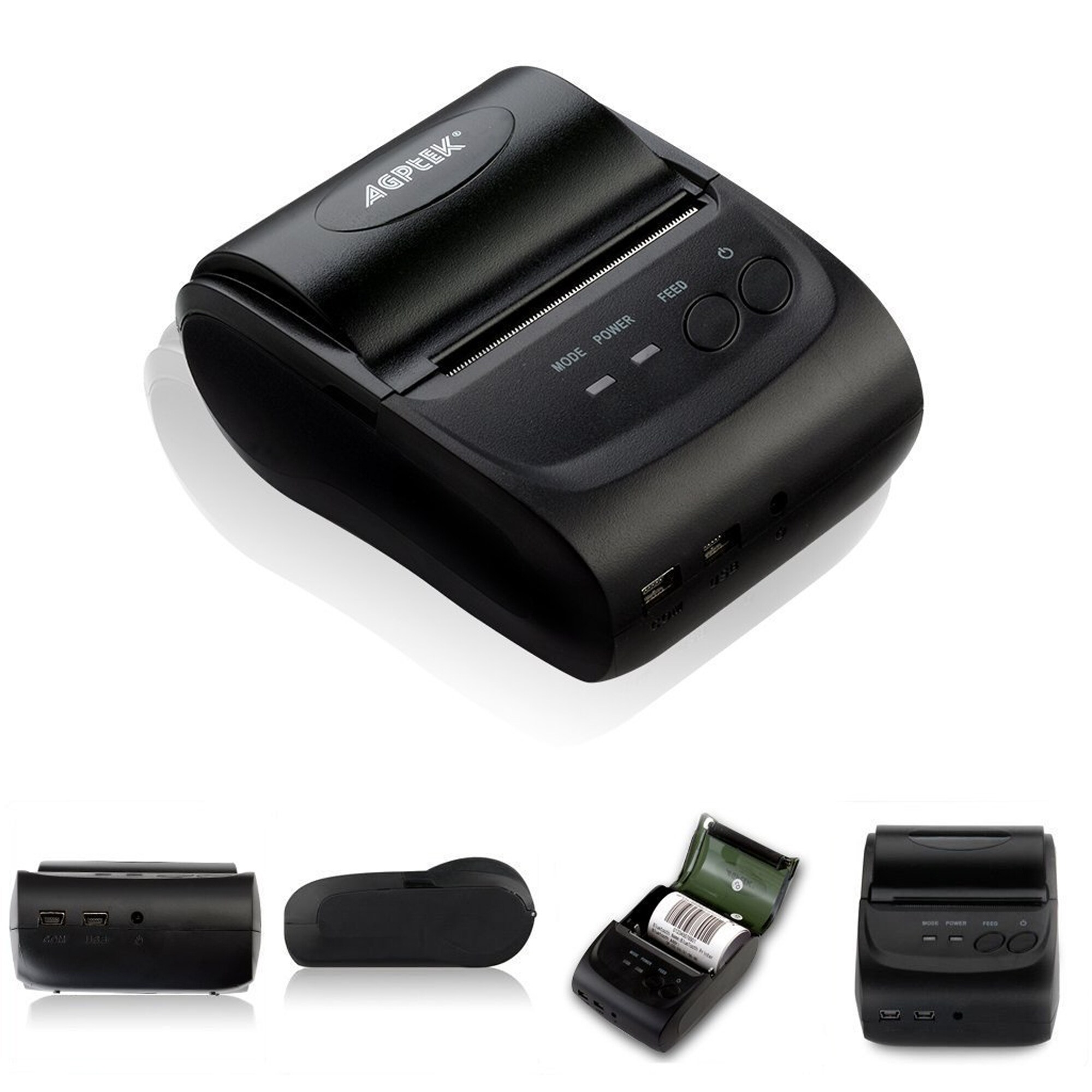Bluetooth Wireless High Speed High Resolution Pocket Photo Mobile Thermal Receipt Printer For Android Ios 58mm Size