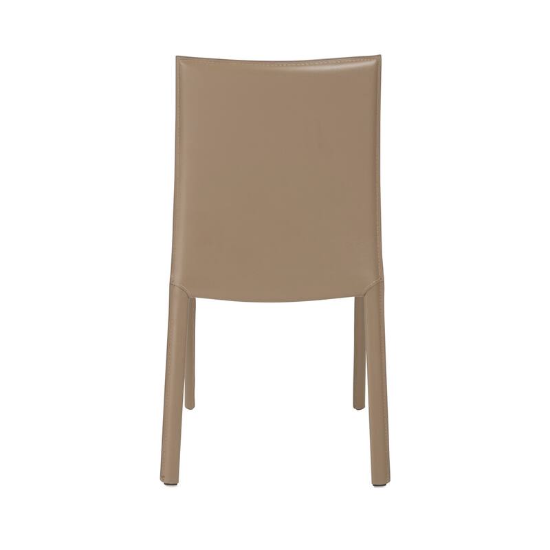 HomeRoots Set of Two Taupe Upholstered Leather Dining Side Chairs - 19.30 in. x 35.04 in. x 20.87 in.