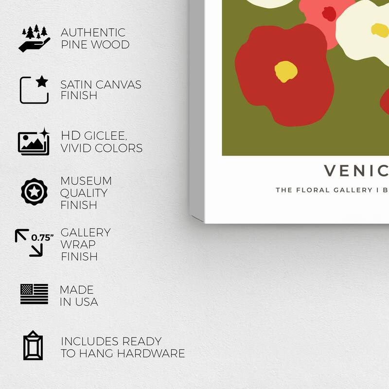 Wynwood Studio Canvas Floral and Botanical Flower Market Venice Green and Modern & Contemporary Wall Art Canvas Print