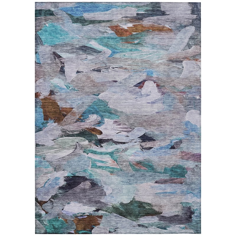 Machine Washable Indoor/ Outdoor Modern Chantille Rug