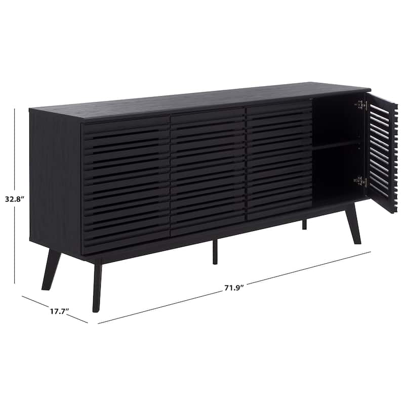 SAFAVIEH Atlantes Large 4-Door 4-Shelf Entertainment Media Stand for TVs up to 75" - 72"W x 18"D x 33"H