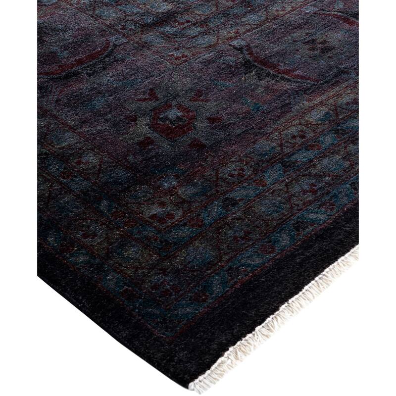 Overdyed One-of-a-Kind Hand-Knotted Area Rug - Black - 12' 1" x 15' 0"