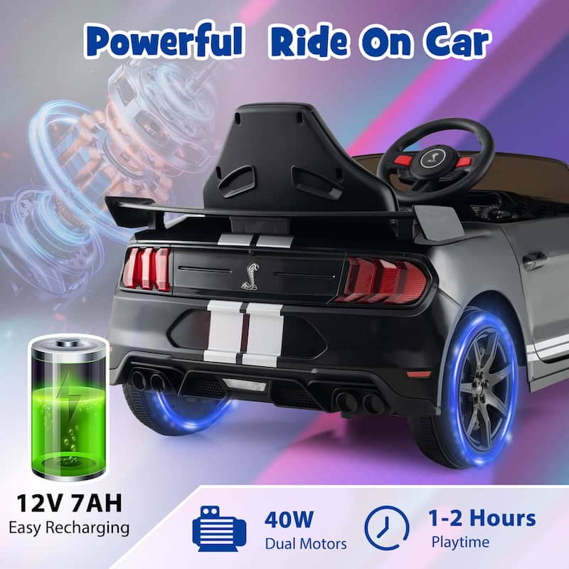 Gymax 12V Kids Ride on Car Licensed Ford Mustang Shelby GT500 w/