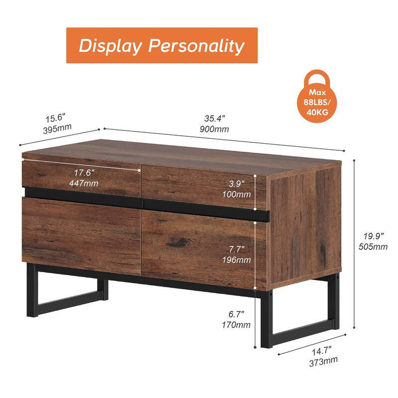 WAMPAT Modern TV Stand Entertainment Center TV Console with Storage Cabinets